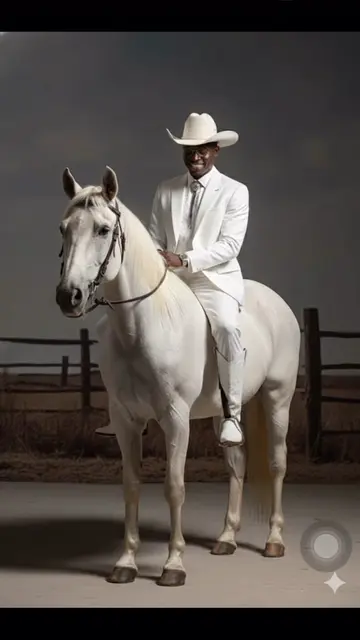 1-Ouvrez Gemini 2-Importez votre photo  3-Collez le prompt  PROMPT : Transforme ma photo pour une élégante séance photo western. Il s'agit d'un portrait de mode d'un homme confiant, assise sur un cheval blanc. Il porte une tenue blanche haute ,un chapeau et des bottes de cowboy montant au-dessus du genou, dégageant douceur et puissance. Il regarde droit devant lui, serrant un cheval dans ses bras, souriant, le regard baisse L'éclairage spectaculaire du studio projette des ombres audacieuses sur le ranch en arriere-plan, creant un effet saisissant. #realcreator #astuce #gemini #tiktokgalsen221🇸🇳