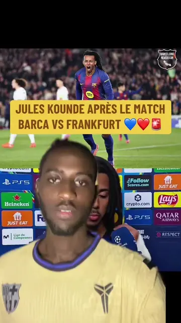 Réaction de Kounde après le match du Barça #fyp #barcelona #foot #pourtoi #fy