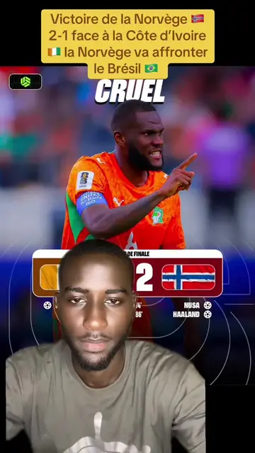 Victoire de la Norvège 🇳🇴 2-1 face à la Côte d’Ivoire🇨🇮 la Norvège va affronter le Brésil 🇧🇷  #pourtoi #footballtiktok #norway #cotedivoire🇨🇮225 #worldcup