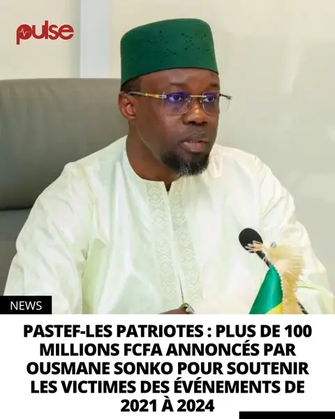 L’annonce a été faite lors d’une activité politique organisée par PASTEF-Les Patriotes. Prenant la parole devant les militants, Ousmane Sonko a indiqué mettre à disposition une enveloppe de plus de 100 millions de FCFA, destinée à accompagner les victimes des événements survenus au Sénégal entre 2021 et 2024.  Selon l’ancien Premier ministre, ce montant correspond à l’intégralité de son salaire perçu durant ses deux années à la tête du gouvernement. Par ce geste, il entend apporter un soutien concret aux personnes affectées par ces épisodes marquants de la vie nationale.  Le dispositif annoncé prendra la forme d’une mutuelle. Celle-ci aura pour vocation d’accompagner les bénéficiaires, notamment dans la réalisation de projets personnels ou le développement d’activités génératrices de revenus, dans une logique d’appui durable.  Ousmane Sonko a par ailleurs précisé que le lancement de cette initiative est imminent. Il a également ouvert la porte à une participation élargie, invitant toute personne souhaitant contribuer à cet effort de solidarité à s’y associer. #pulsenews #pulsenewsreels